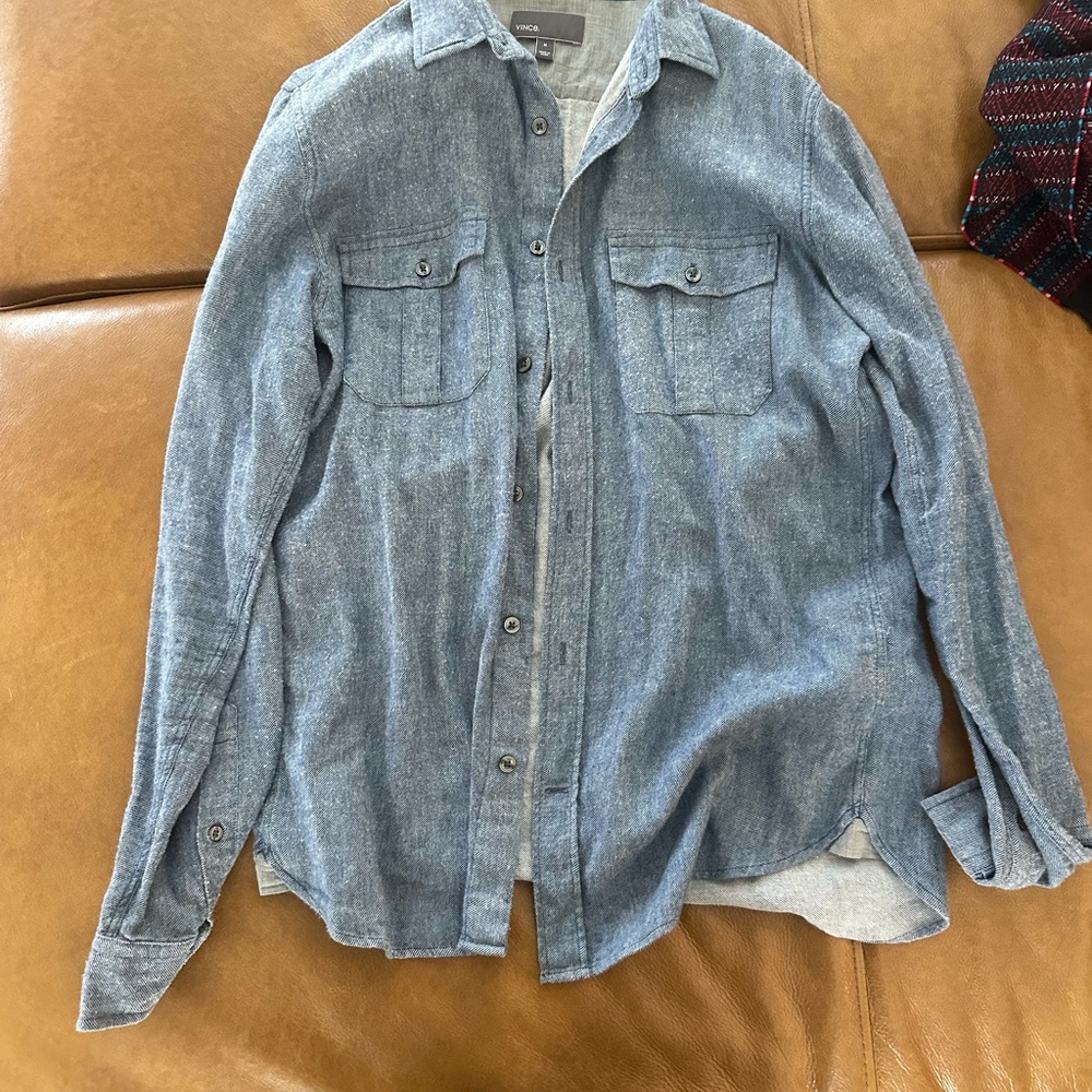Vince Blue Lightweight Denim Shirt Jacket